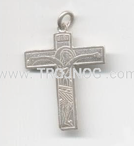 Krzyżyk na szyję duży Nowa Ewangelizacja, 3,5 x 3 cm misyjnny, krzyż familijny, rodzinny